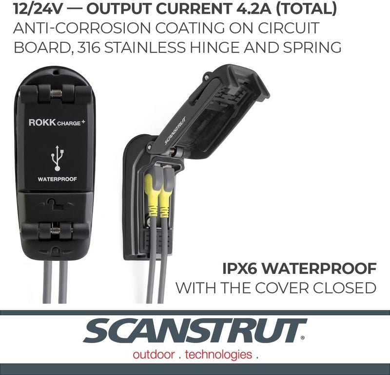 Scanstrut SC-USB-02 ROKK Charge+ Waterproof Dual USB Fast Charge Socket - Image 3